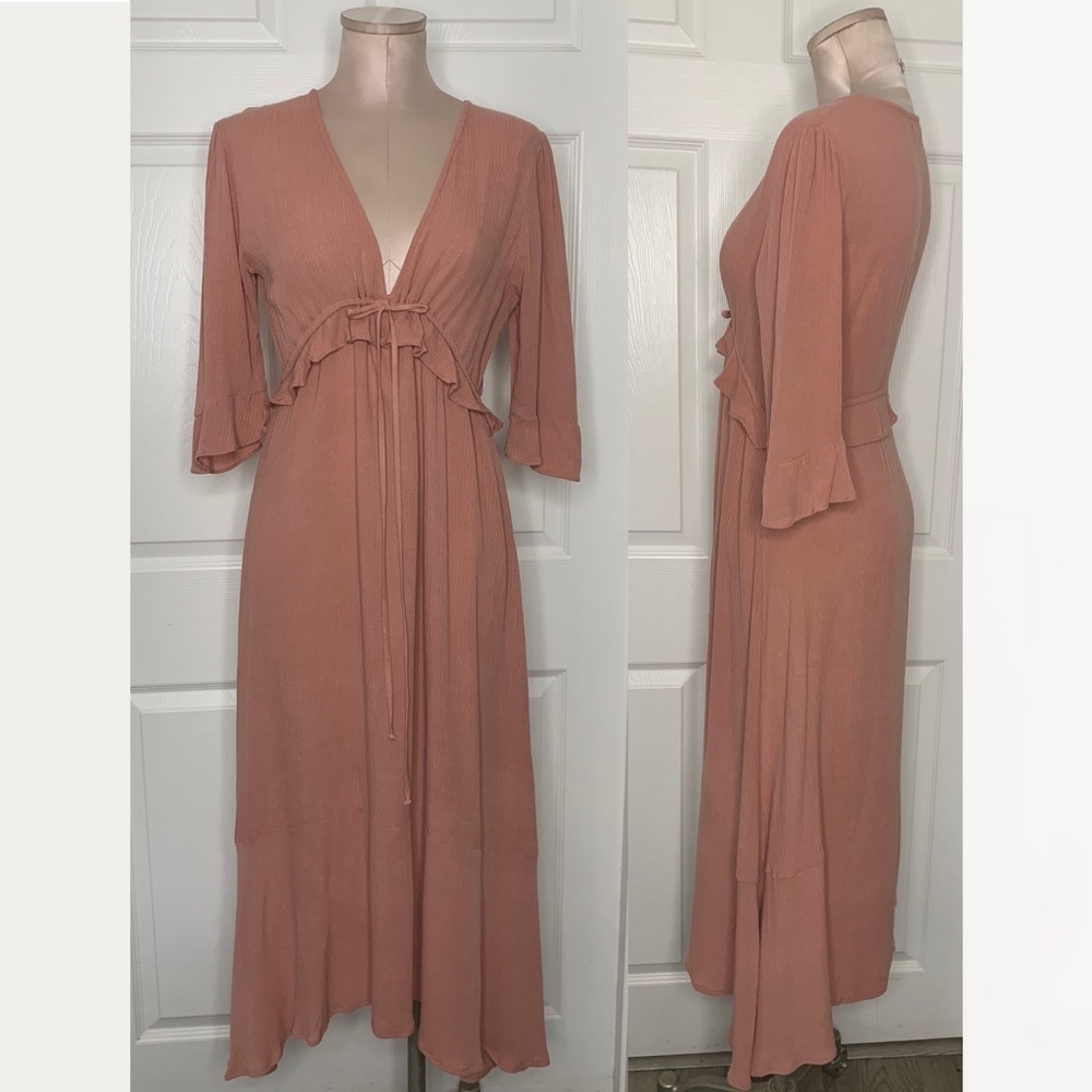 Flynne Skye Ophelia Crinkle Pink Dress Sz S
